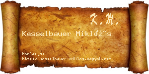 Kesselbauer Miklós névjegykártya